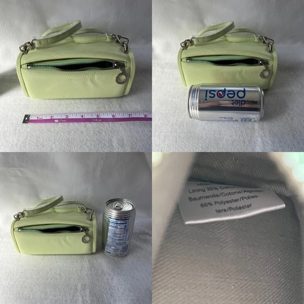 NEW HYETHE Soft Pillow Leather Mini Bag Light Lime Green Korea Crossbody